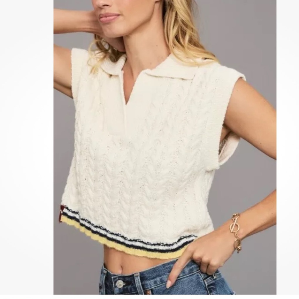 ANTHROPOLOGIE MAEVE Cable Knit Vest - Picture 1 of 14